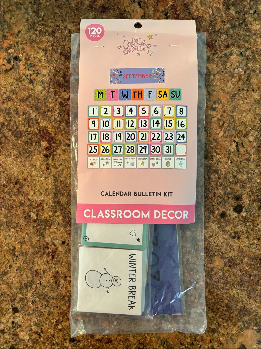Callie Danielle Classroom Calendar Bulletin Board Set - 120 Pieces - New